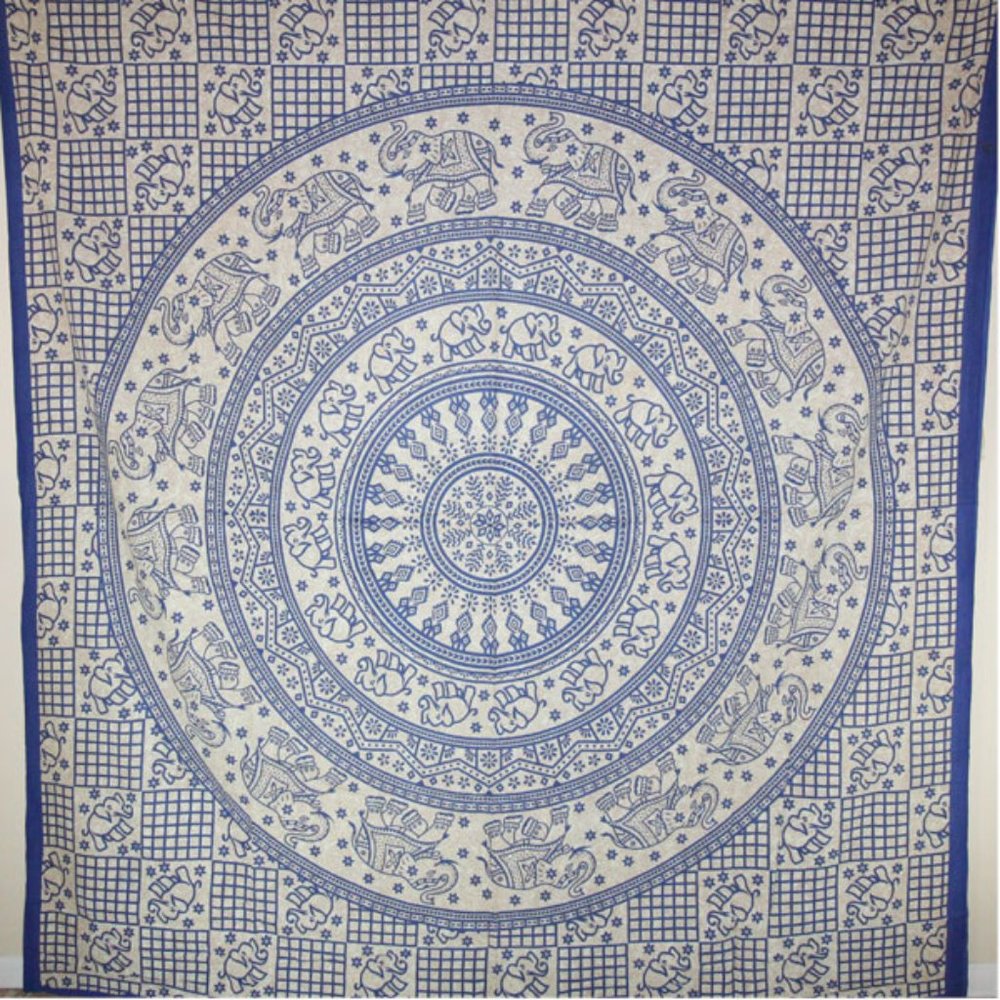 Baby Elephant Chakra Mandala Tapestry